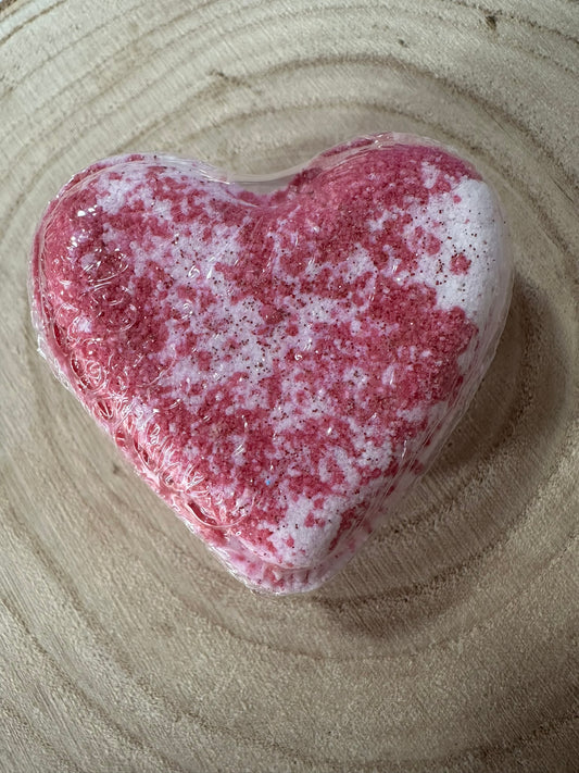 Strawberry bon bon heart bath bomb